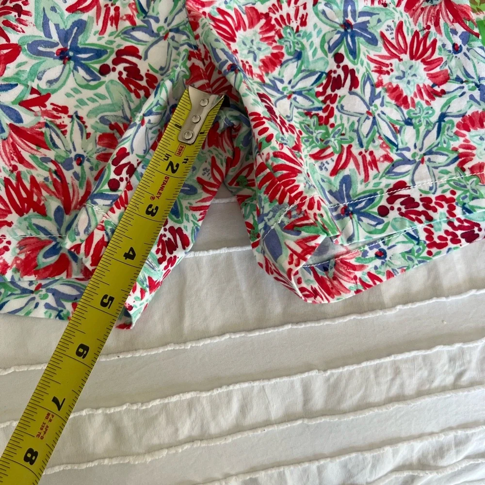 NWT Stella Parker women’s floral blue green cotton blend shorts size 10